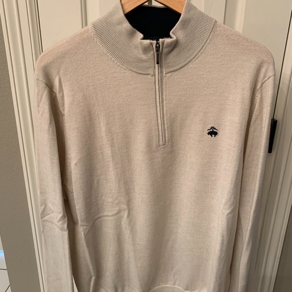 Brooks Brothers Merino Wool Quarter Zip Sweater